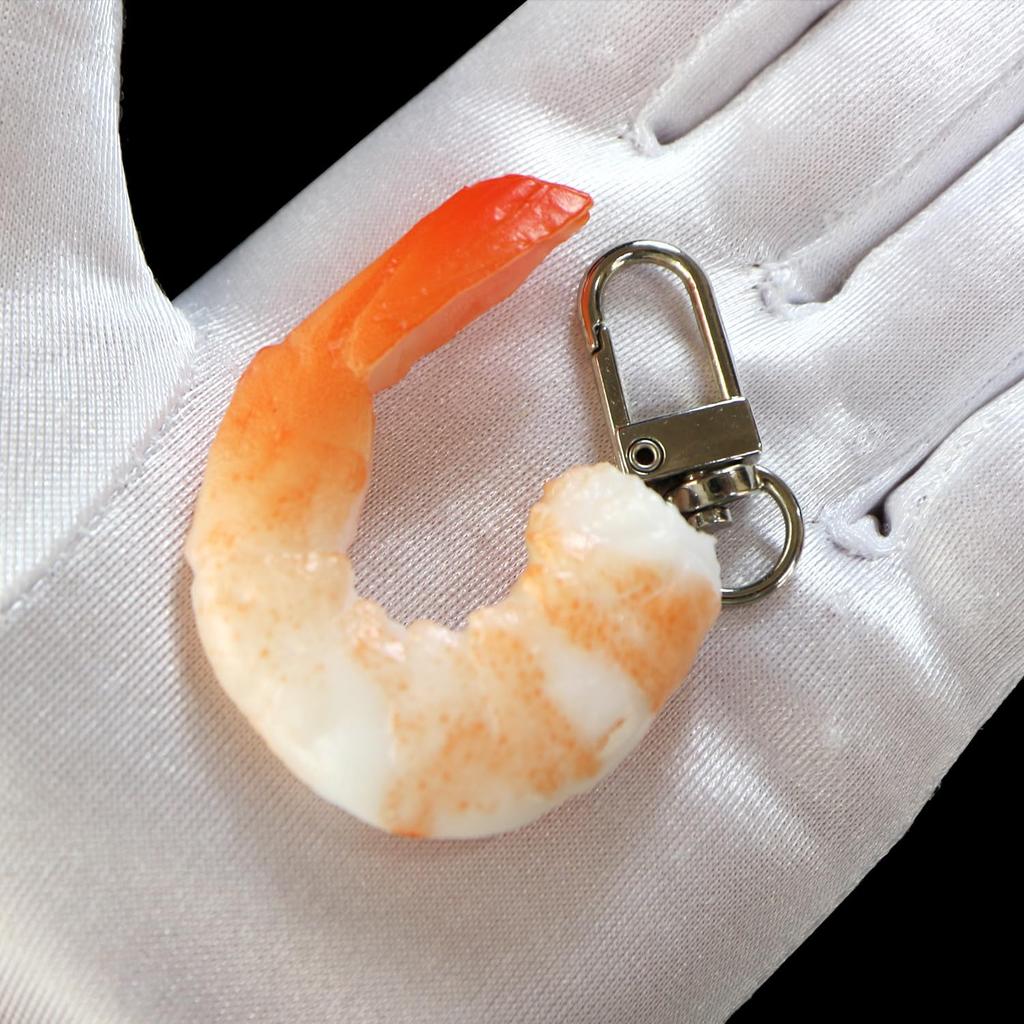 Llavero de Muestra de Comida Punpun Maru Brillante Bolsa de Llaves Artículos de Interior Comida Falsa [Camarón] KR-018