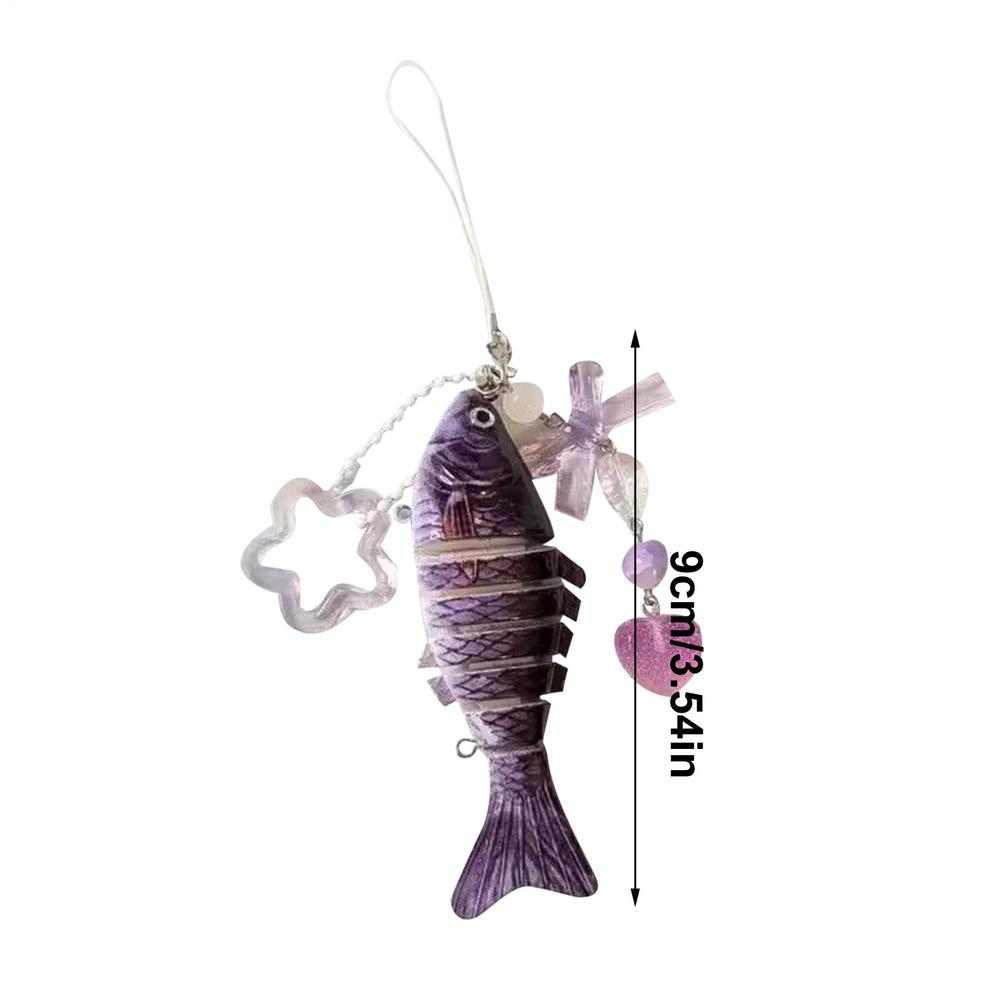 

Fish Charm for Bags Cute Mobile Phone Lanyard Retro Purse Decoration Pendant Portable Cellphone Charm Strap for Kids Adults фіолетовий