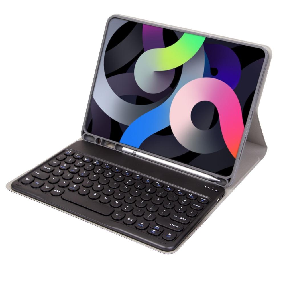 Leather Keyboard Case for iPad Air 5 Mini 6 with Bluetooth Touch Control 110 97 Inch Round Keycap M4 Cover