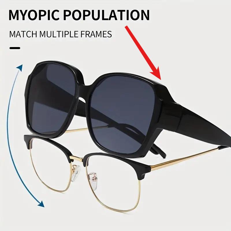 

Driving Glasses Cover Sunglasses Fit Over Glasses Wrap Around Sunglasses Square Shades UV400 Goggles for Men Women коричневый