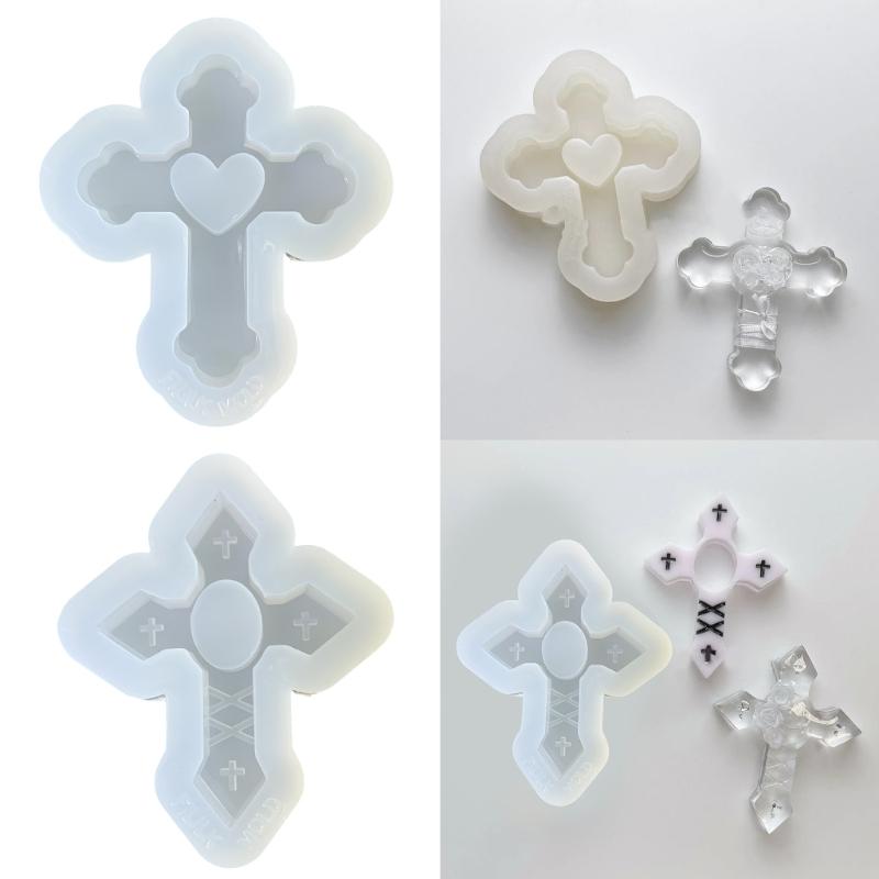 Quicksand Jewelry Pendant Mold Selectable Straped Crosses Shape Silicone Molds for Quicksand Crosses Pendants