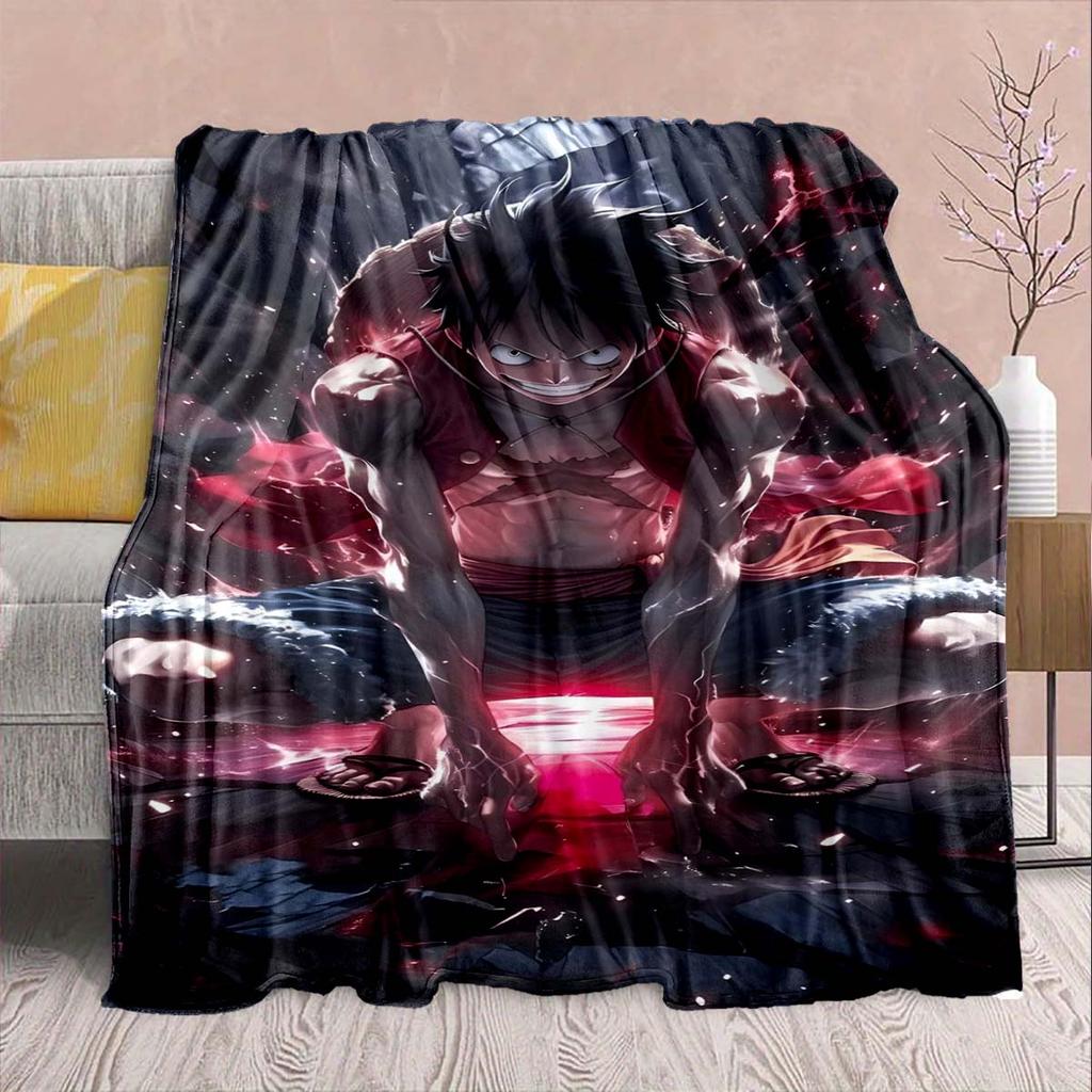 One Piece Anime Flannel Blanket - Soft Warm Perfect for Sofa, Bedding Camping Travel Office Home Decor -QJY