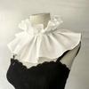 Detachable False Collar Girls Clothes Shawl for Shirt or Dress Ruffled Laple Shawl for Lady Girl Shawls Retro Scarf Bow Tie