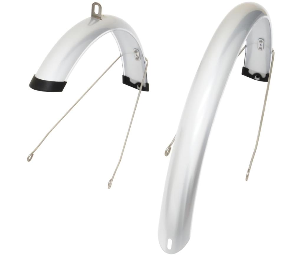 Sunny Wheel PC Full Fender with U-Shaped Stays, Silver (for 20-inch wheels) for standard 20-inch wheels, Width: Approx. 50mm
