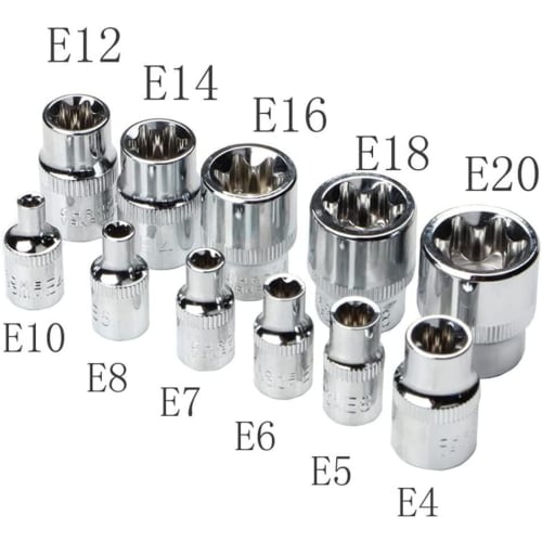 29-Piece Torx Bit Socket Set, E&T-Type Torx Sockets, Torx Screw Bit Set, Flower, Star, 1/4", 3/8", 1/2", Torx Bit Sockets, Maintenance, Repair, with C