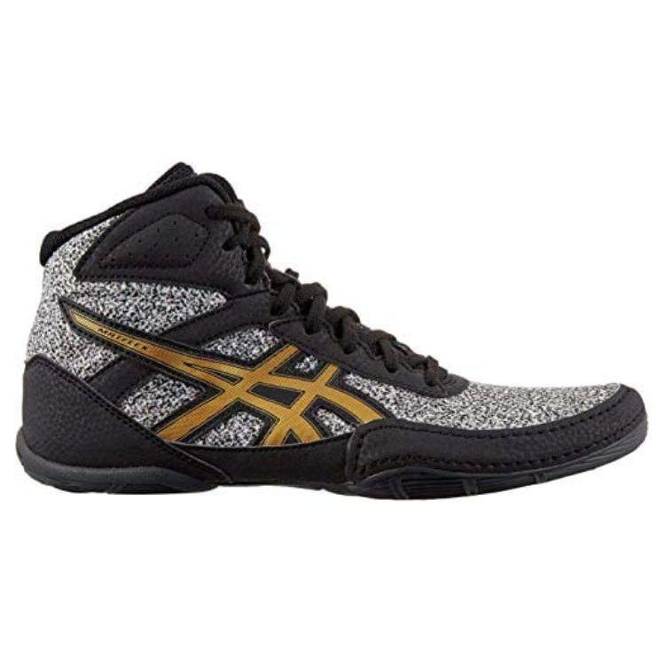 Asics Matflex 6 Black Gray Kids Mat Traction Wrestling Shoes 1084A008-101