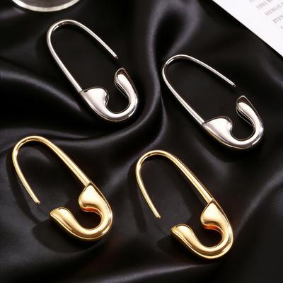 Safety Pin Earrings for Women Minimalist Hoop Pin Earrings Modern Ear Hoop Studs for Daily Jewelry Street Dating Party