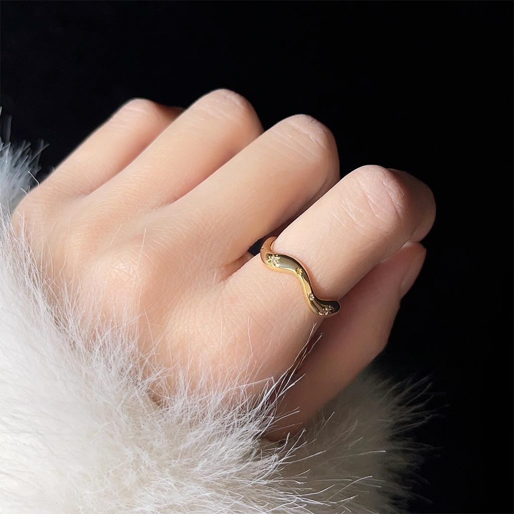 Light Luxury High-end Zircon Index Finger Ring Niche Retro Palace Style Ring Fashion Temperament Medieval Style Ring Female