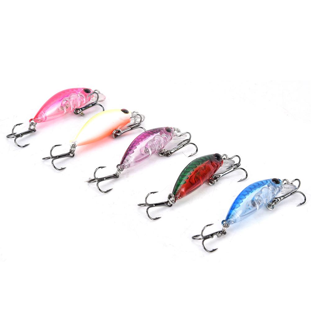 5PCS ABS Mini Minnow Lifelike Artificial Hard Bait Fishing Lures Fish Tackle Accessory