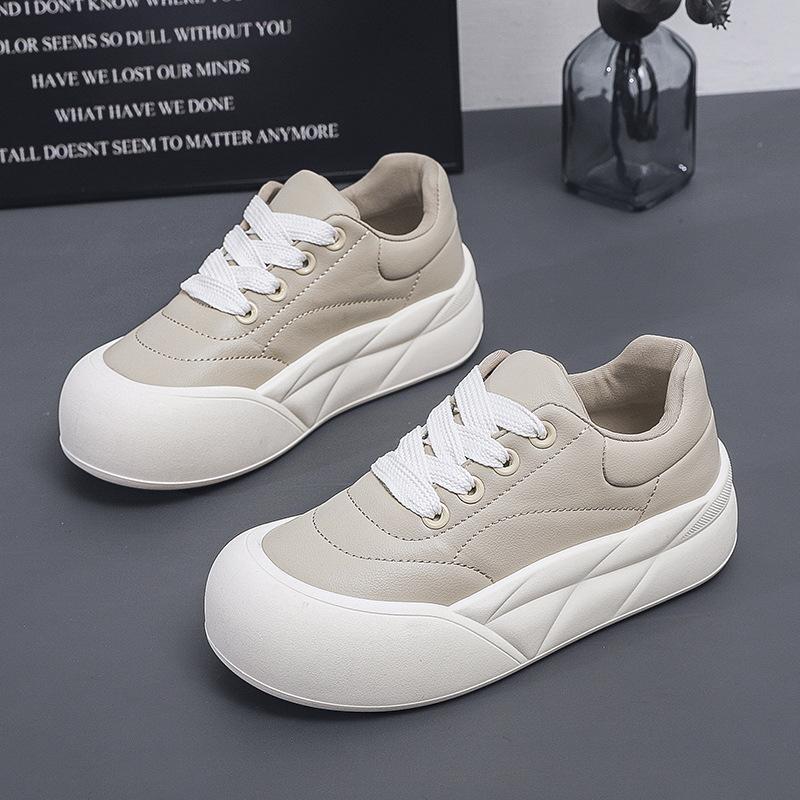 Bread Shoes Women's 2025 Autumn New Student Korean Version Ins Trendy Versatile Platform Single Shoes Spring and Autumn Casual Shoes BR993