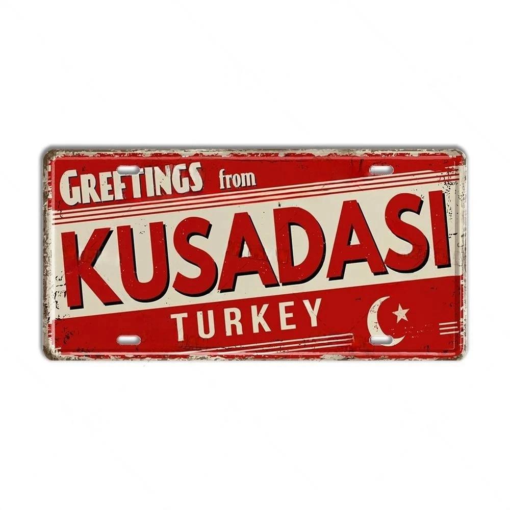 Placa de metal Turquia Portugal Placa de licença Portugal Marco Cidade Estado Placa decorativa Garagem Clube Caverna do homem Bar Pub Decoração de parede