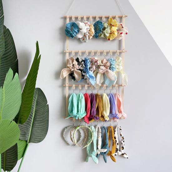 Headband Holder Large Storage Capacity Strong Load-bearing Wall Hanging Hair Accessories Organizer Rack