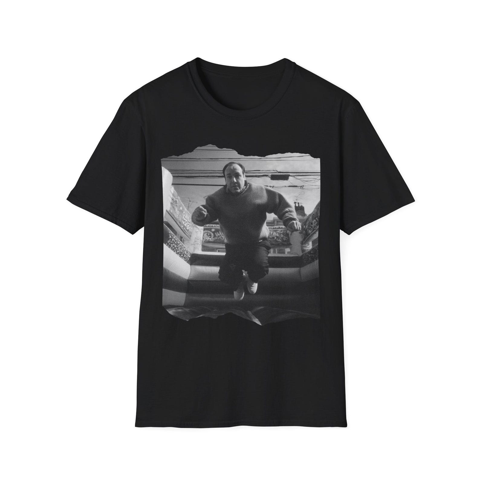 Tony Soprano Bouncy Castle T-Shirt, Mafia Boss Tee, Mobster Theme Shirt, Gangster Graphic Top, Italian Mafia Apparel L