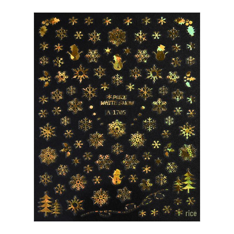 Autocolante de Crăciun 3D Laser Argint Ren & Fulg de Nea