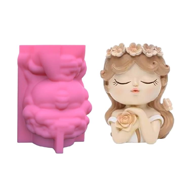 Flower Pot Silicone Mold Angel Resin Mould DIY Succulent Planter Molds Craft Art