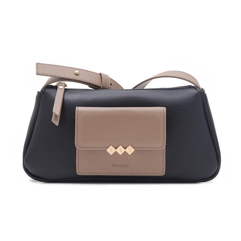 IELGY Solid Color PU Messenger Small Square Bag Ladies Large Capacity