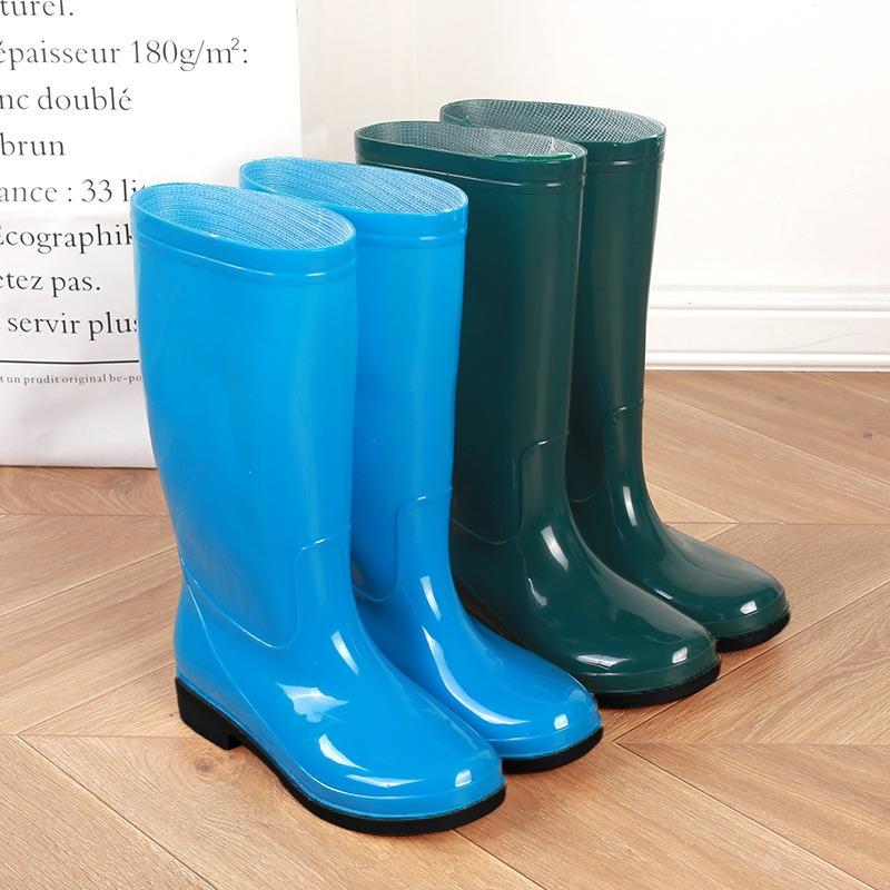 Women's tall water shoes non-slip velvet cotton rain shoes rain boots bucket cover shoes water boots thickened