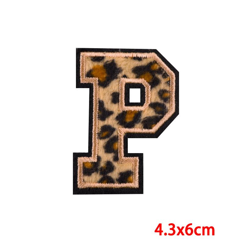 Leopard Print Letters Patch Iron On Patches For Clothing DIY Brand Name Patches On Clothes Fusible Patch For Clothes Stickers