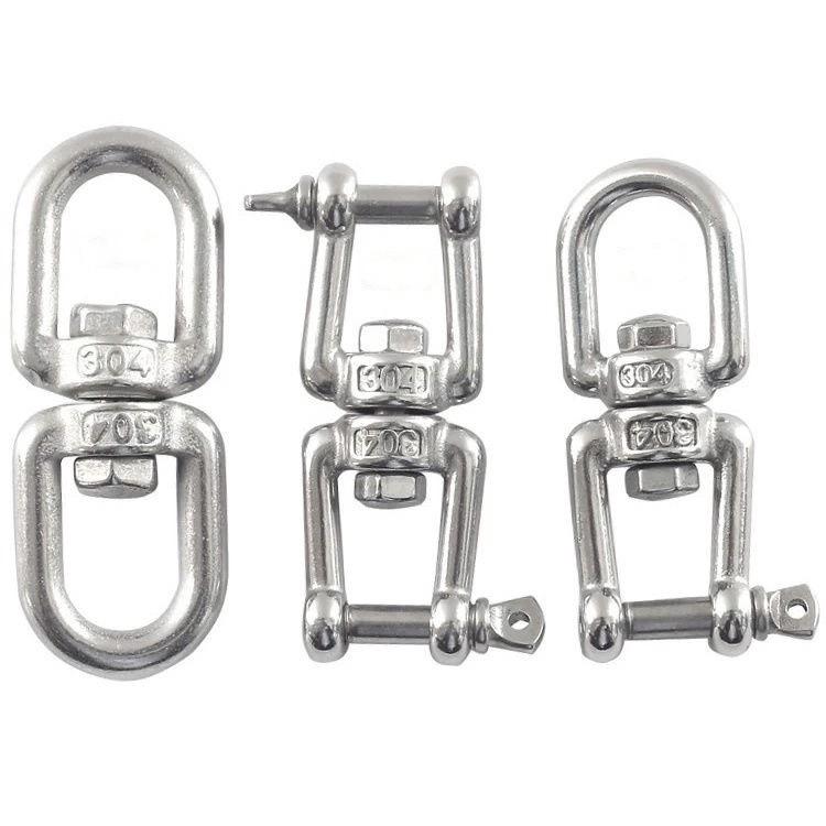 304 Stainless Steel Universal Figure 8 Swivel Snap Hook - Pet Leash Connector Shackle