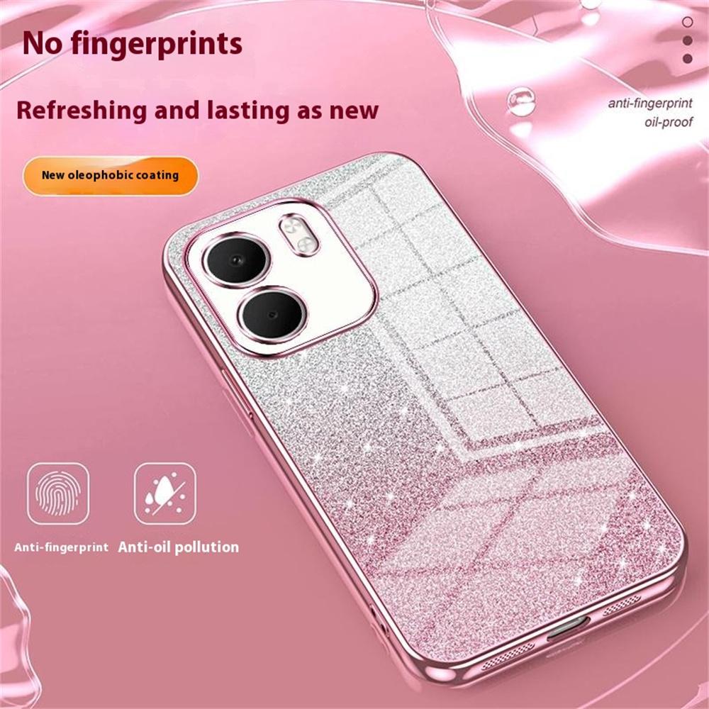 Pro Oppo A5x 5G Pouzdro Elektroplating Gradient Třpytivé TPU Kryt na telefon