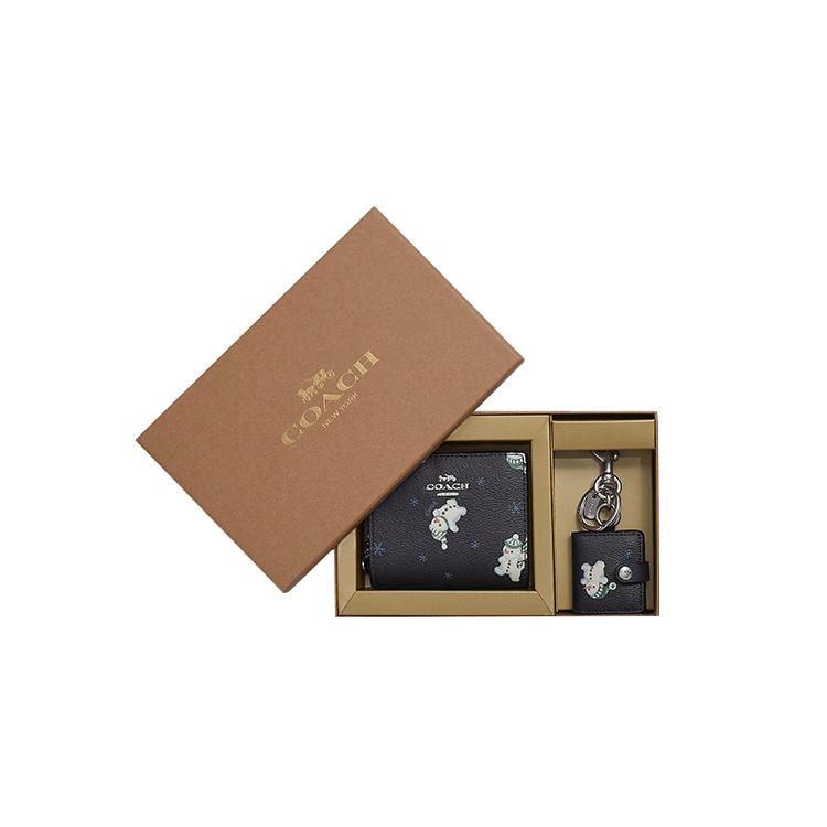 

New COACH Boxed Canvas Leather Wallet Unisex Black C6941-SVF23 10.9*2.5*8.9CM