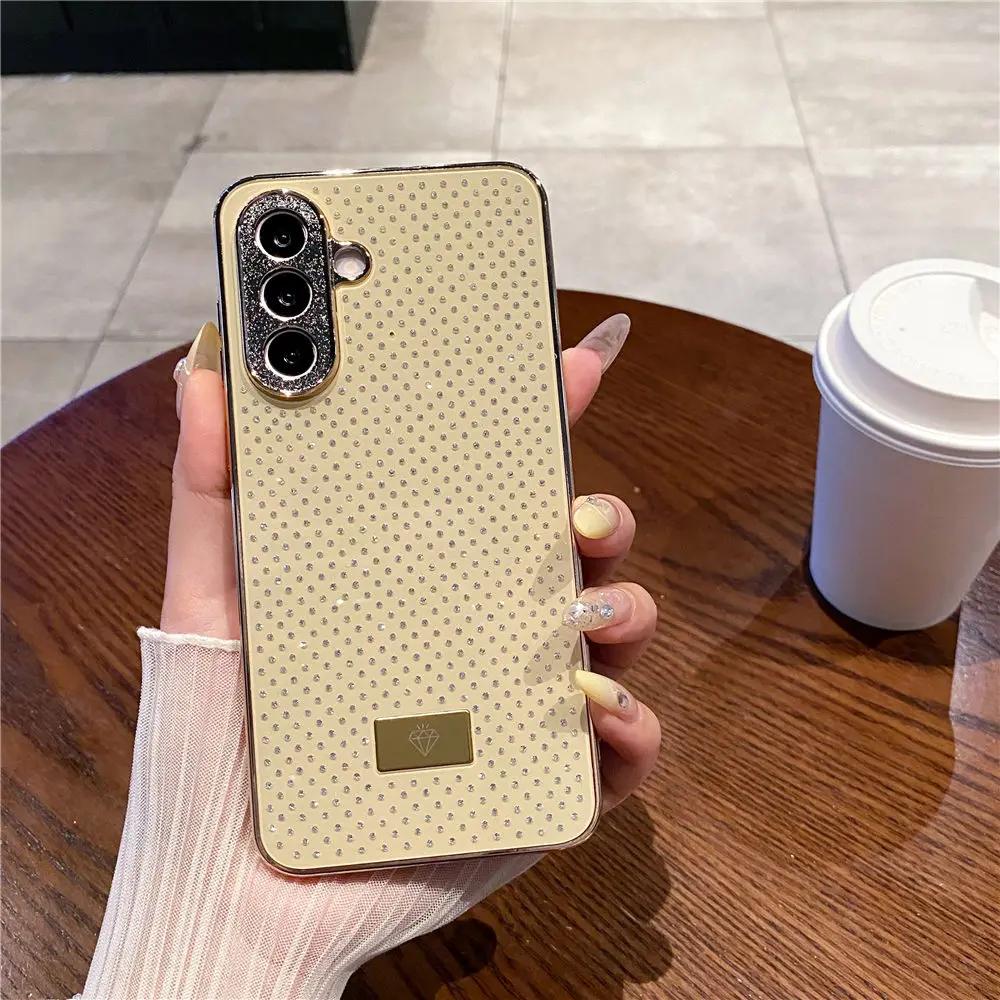 Luxury Glitter Diamond Plating Soft Edge Glossy Phone Case For Samsung Galaxy A57 A37 A56 A36 A26 A16/06 A55/35/25 Protect Cover
