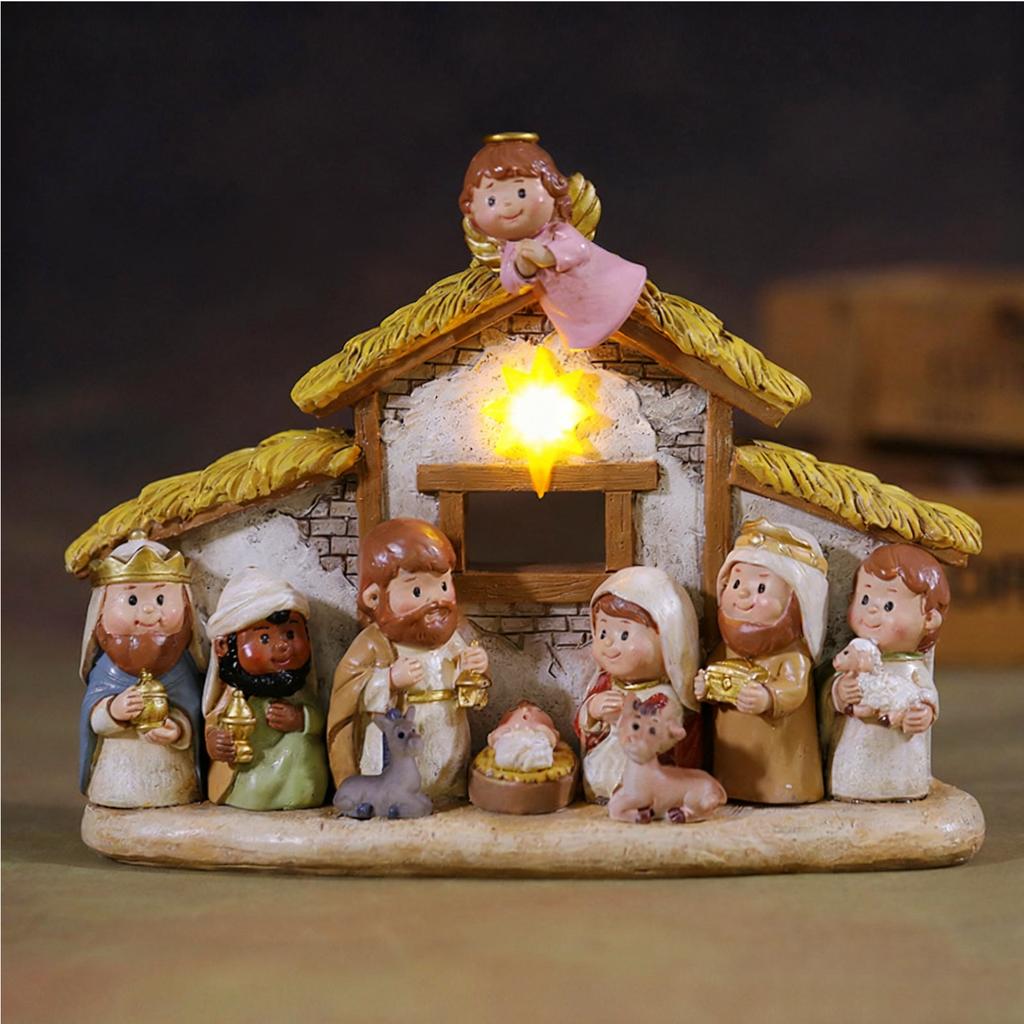 Christmas Gifts, Cartoon Religious Nativity, Manger Ornaments, Festival Decorations, Resin Handicrafts
