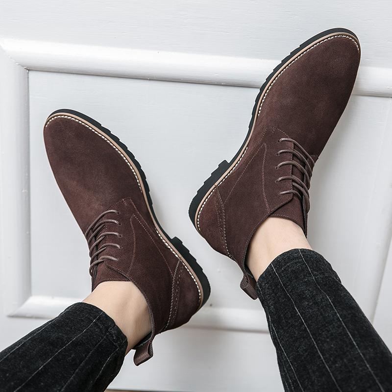Casual Formal High Top Men's Leather Shoes Retro Gentleman Style Outdoor Leisure Daily Business Office Plus Size Adult Shoes New