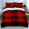 Red-and-black plaid squares. Bedding sets Duvet cover sets Duvet covers Pillowcases(1 * Duvet Cover 2 * Pillowcases without duvet insert)