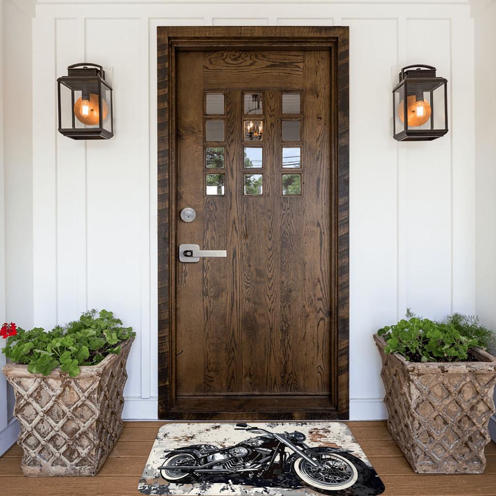 Retro Classic Motorcycle Motorcycle Lovers Gift Doormat Anti-Slip Entrance Kitchen Bathroom Door Floor Mat Toilet Carpet Rug