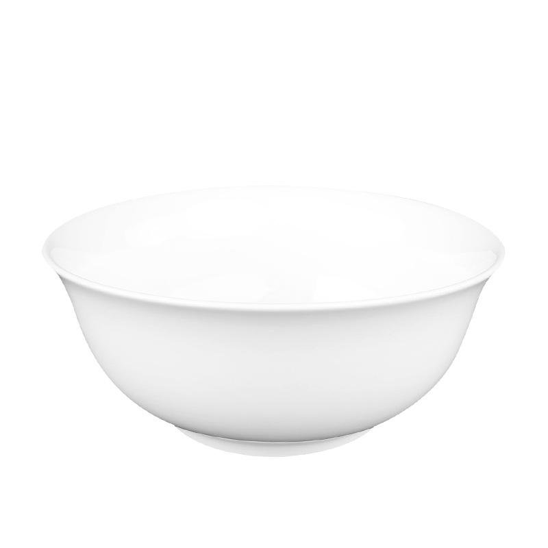 Jingdezhen White Porcelain Bowl Set - Includes Noodle and Soup Bowls with Chopsticks, Ideal for Home or Restaurant Dining