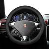 Geschikt voor Porsche Ultra-dun Ademend Leer Stuurwielhoes Geschikt voor Casenne 996 Macan 957 Volante Boxster 986 718 Alcantara 997