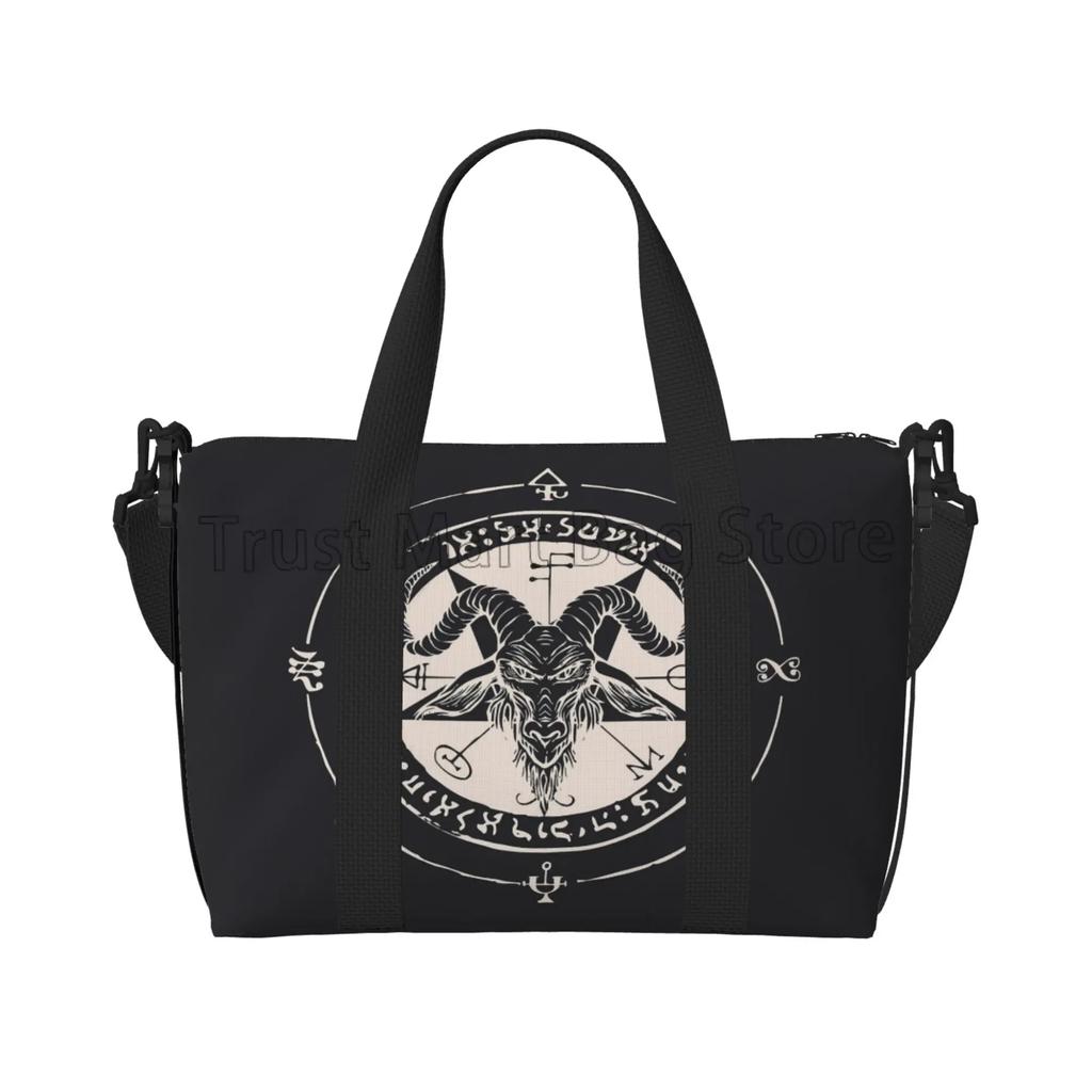Satanic Occult Duffle Bag Satan Skull Dead Head Graphic Multipurpose Weekender Bags Unisex Waterproof Sports Yoga Luggage Bag