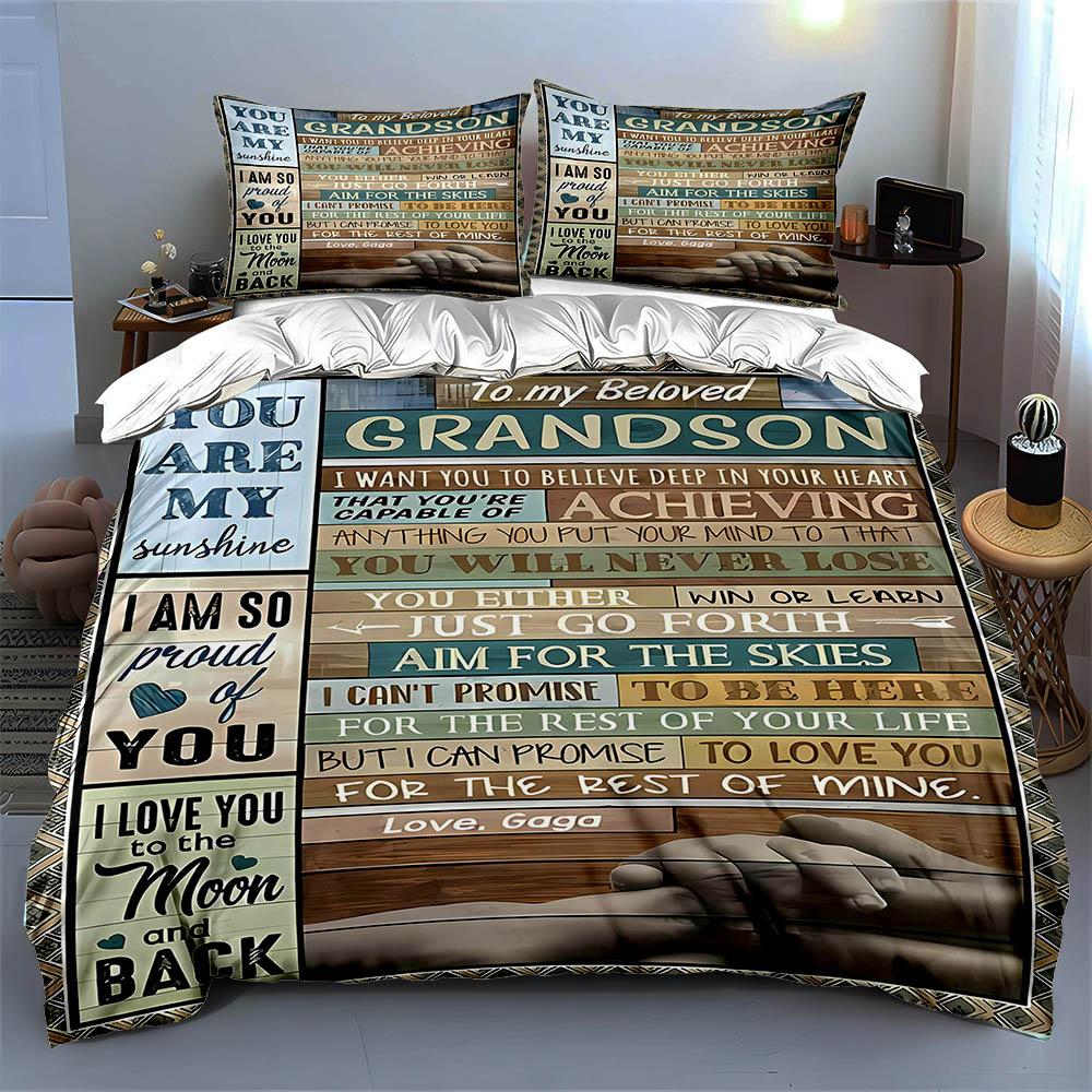 Inspirational text design. Bedding Duvet cover sets Duvet covers Pillowcases gifts (1 * Duvet Cover 2 * Pillowcases, without duvet insert)