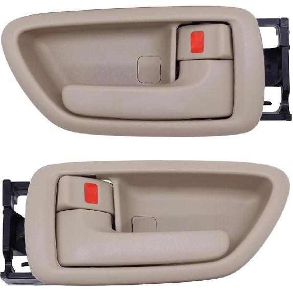 2Pcs Interior Door Handles Driver & Passenger Side For 2001-07 Toyota Sequoia, 2000-2004 Avalon, 2004-2006 Tundra - Crew Cab ONLY - Four Full-Sized