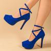 Fashion Summer Shoes Platform Heels Woman Ankle Strap Shoes Fashion Sexy High Heels Ladies Stilettos Strappy Pumps Women's Sandals