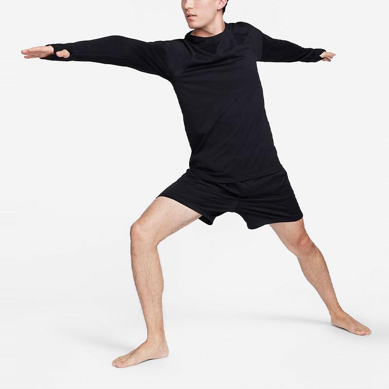 Nike Yoga Dri-FIT Solid Long Sleeve Training Top Men Tops Black FB7776-010