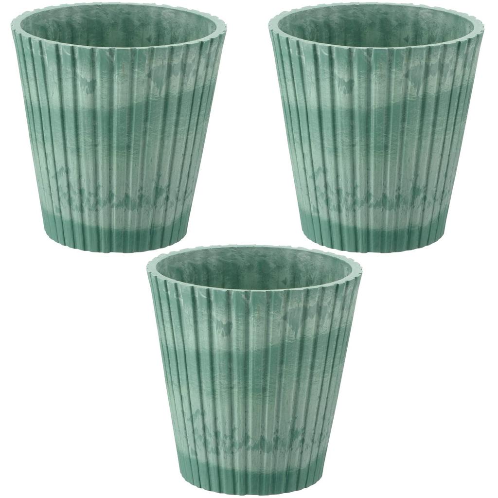 Richell Botany Stripe Pot 15 Type Set of 3 Green 003066