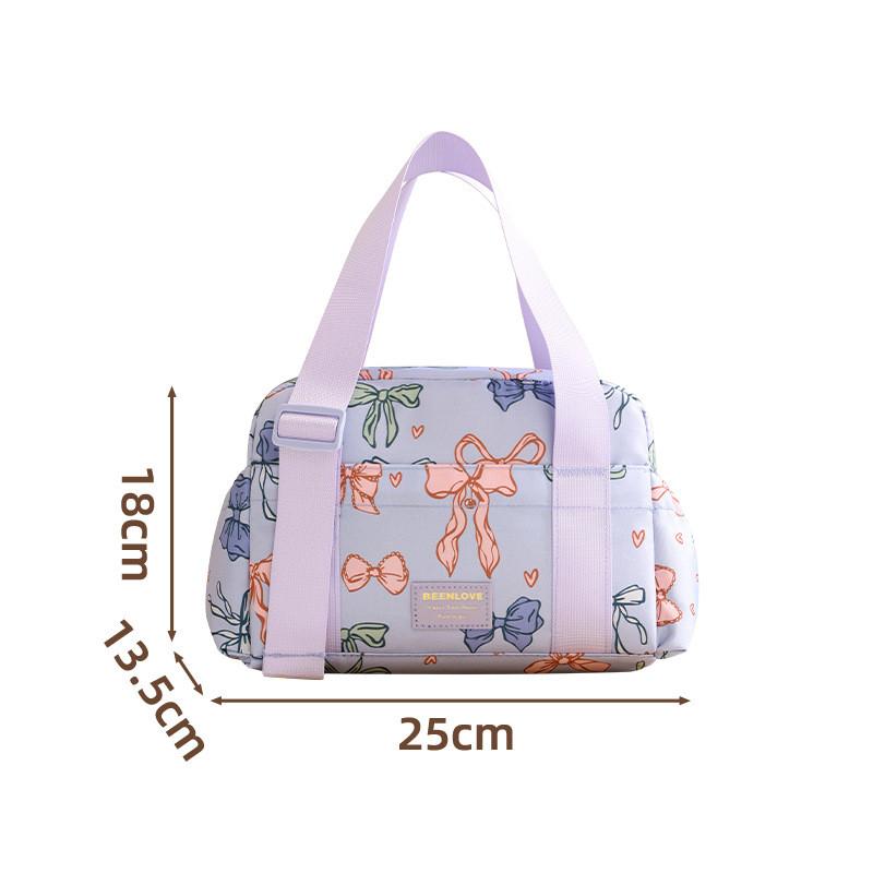 Pattern Cute Bowknot Insulated Lunch Tote For Office Commuters And Meal Storage