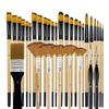 32Pcs Paint Brush Set For Acrylic Painting Premium Nylon Bristles With Round Filbert,Flat,Fan,Angle,Fine Detail Brush For Artist