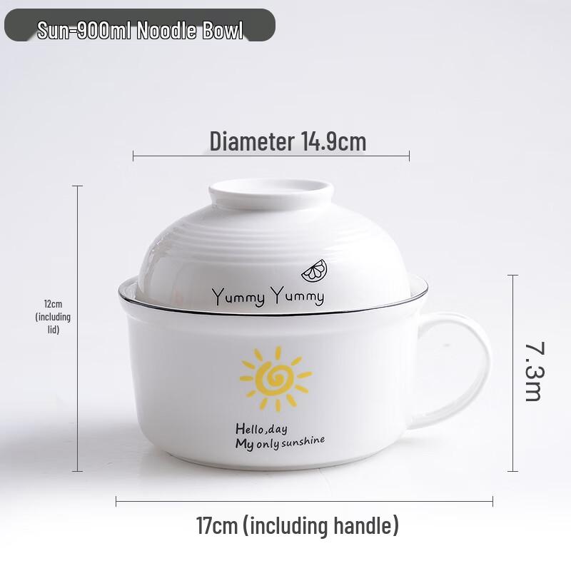 

Naijiang Ceramic Microwaveable Instant Noodle Bowl & Lunch Box Set