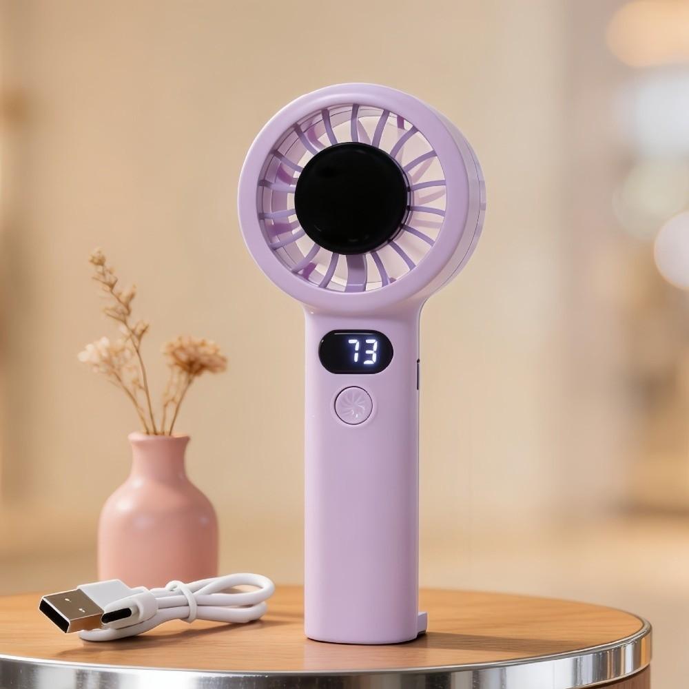 USB Rechargeable Portable Handheld Fan with LED Display Highspeed Cooling Fan  Summer Use