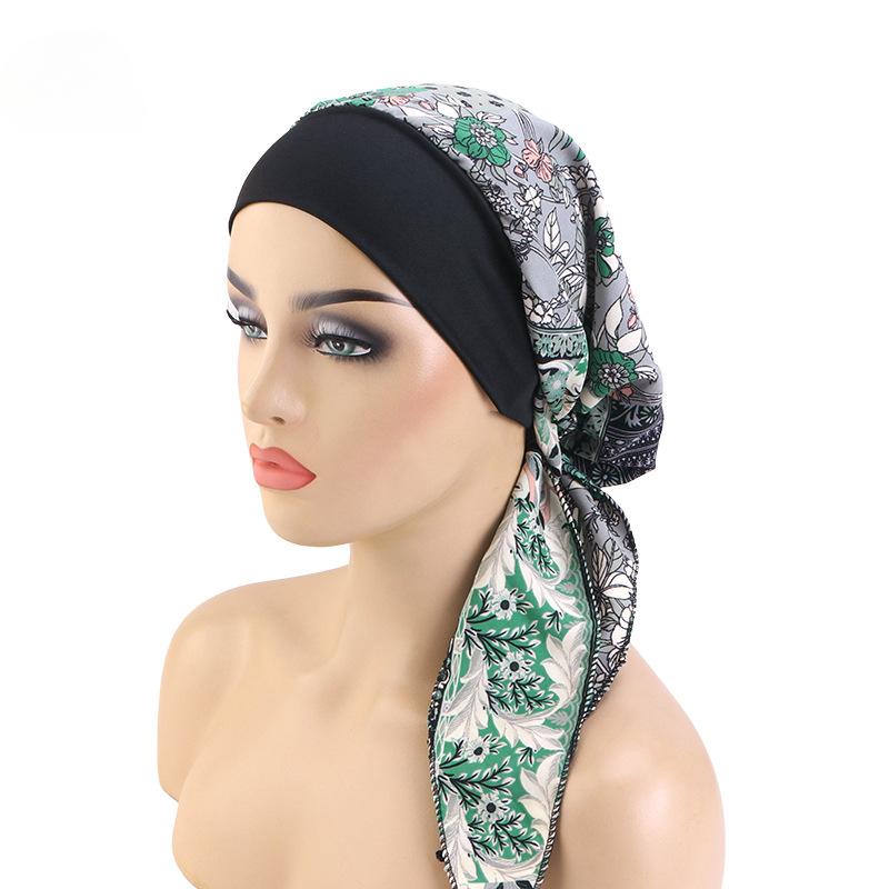 

Женский платок с принтом, эластичный женский тюрбан, шапка от рака, химиотерапия, крышка от выпадения волос, повязка на голову, головной убор, эластичная бандана светло-серый