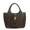 New first-layer cowhide leather high-end bucket bag vegetable basket bag single shoulder crossbody handbag women's bag