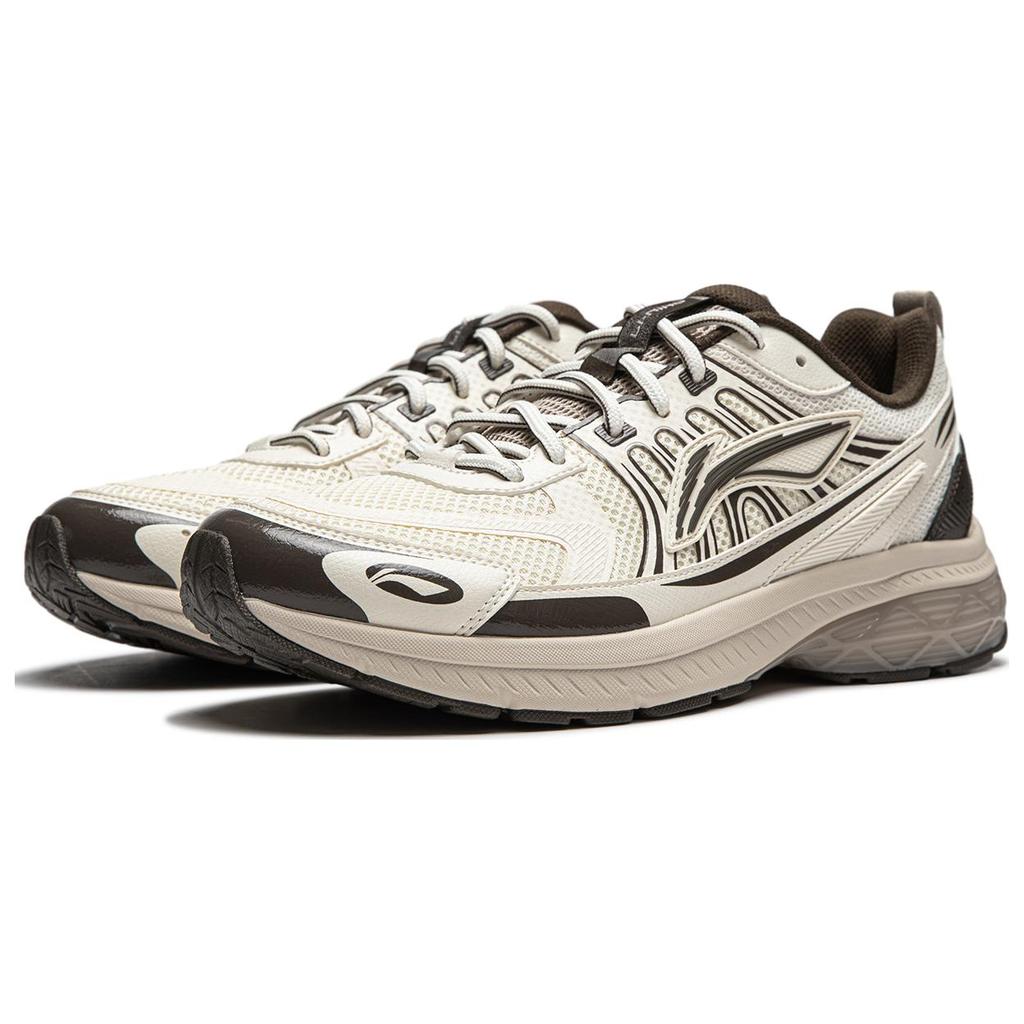 New LiNing Shake 1.0 V3 Cushioning Low Top Sprint Running Shoes Men's White Umber ARXU003-2
