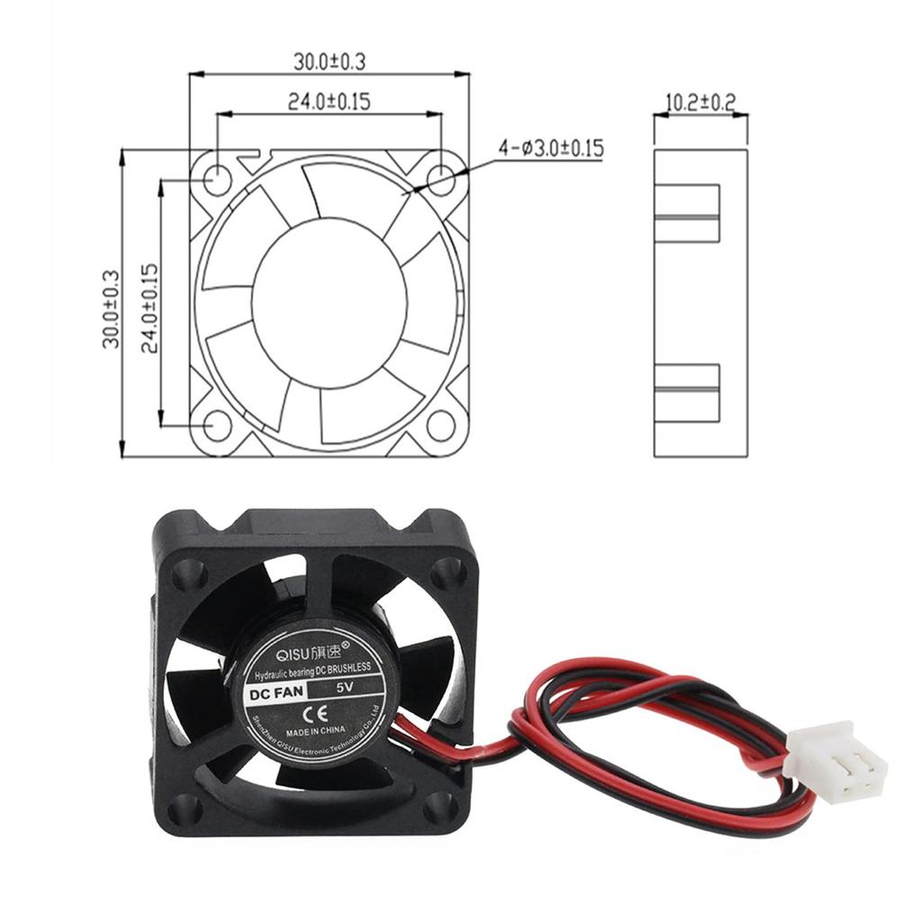 PENGLIN 2PCS 3010 Cooling Fan 5V Small Fan 30mm X30mm