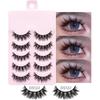 5 Paare Falsche Nerzwimpern Anime Cosplay Segmentierte Falsche Wimpern Mode 3D Falsche Wimpern Männer