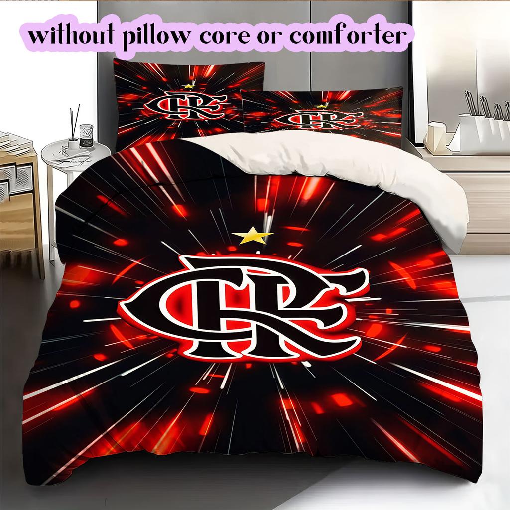 Flamengo Football Soccer Pattern Bedding,Quilt Set Quilt Cover Pillowcase Home Birthday Gift (1*duvet Cover+2*pillowcase,without Core)