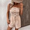 Women's Fashion Casual Solid Color Print Summer Spring Sleeveless Shorts Jumpsuits & Rompers