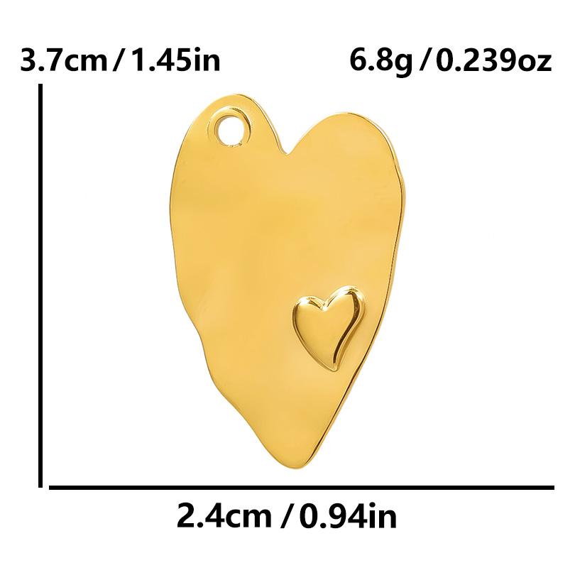 Personality 5pcs/Lot Stainless Steel Heart Pendants For Jewelry Making Supplies 18k Real Gold Plated Love Charm Pendant Findings